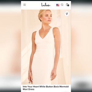 Lulu's Into Your Heart Dress 💎Size Small ✨ White Button Back Mermaid *NWT*